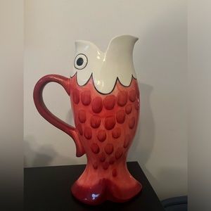 Blue Sky Clayworks Sardine Fish Pitcher By Heather Goldminc